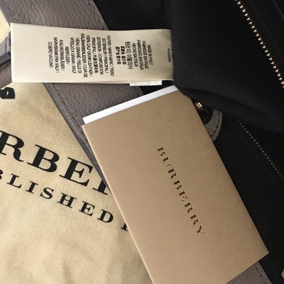 Burberry grey leather banner designer medium tote bag - Picture 11 of 13